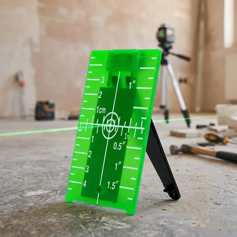 Cible niveau laser verte utilisation sur chantier
