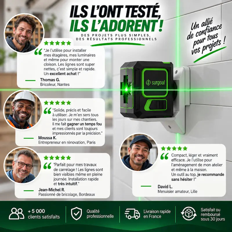 Niveau laser vert avis clients satisfaits