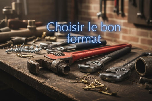 Clé à griffe sur établi de bois dans un atelier