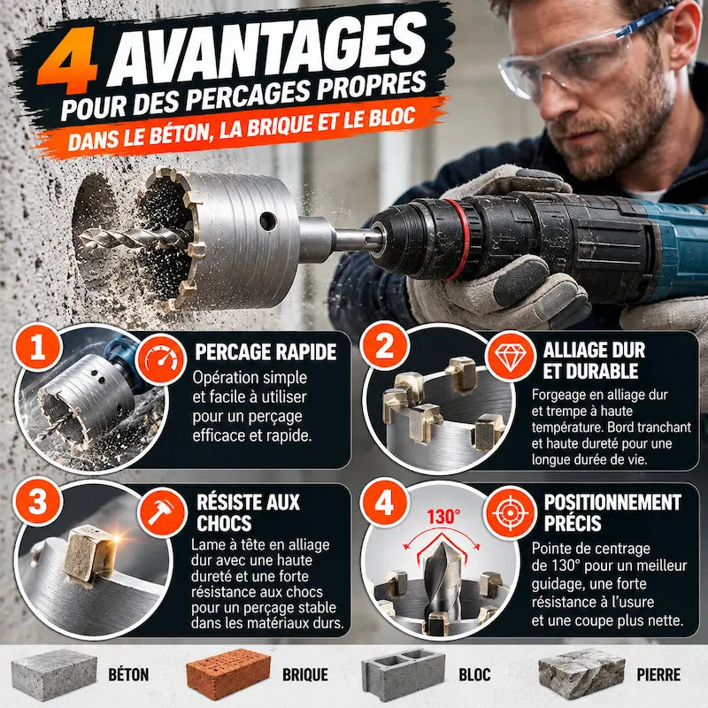 Avantages scie cloche beton