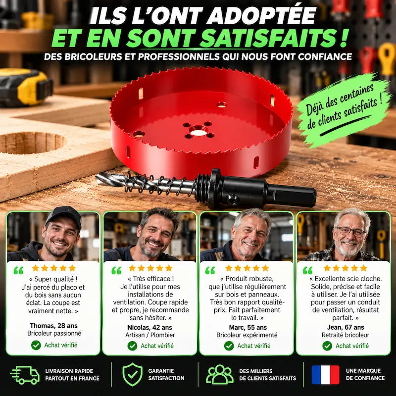 Avis client homme tout âges scie cloche rouge