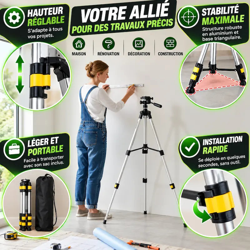 Bénéfices produit trépied niveau laser