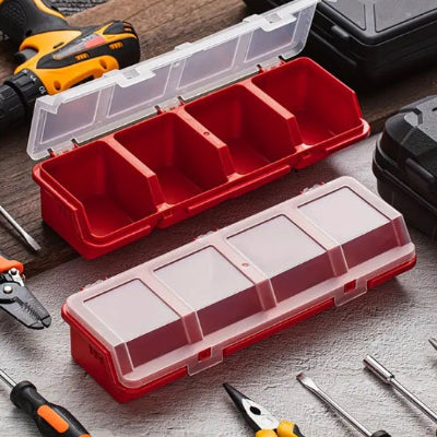 Boite à outils sur établi