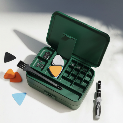 Boite rangement vert du tournevis de précision