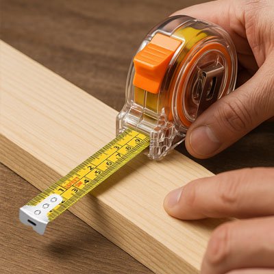 bricoleur mesure avec metre ruban