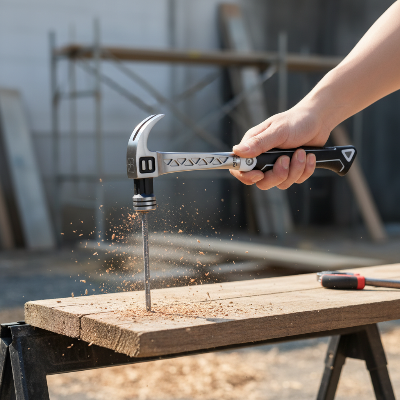 Bricoleur plante clou avec marteau tête ronde
