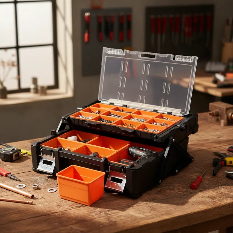 caisse a outils plastique double étage