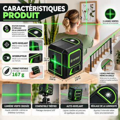 Caractéristiques niveau laser vert autonivelant