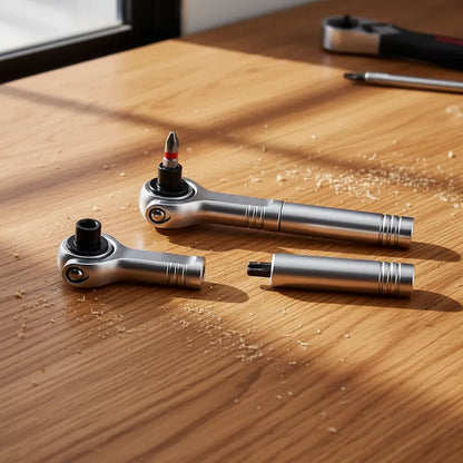 Clé à cliquet multifonction sur table établi