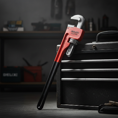 cle a griffe accoté sur caisse outils