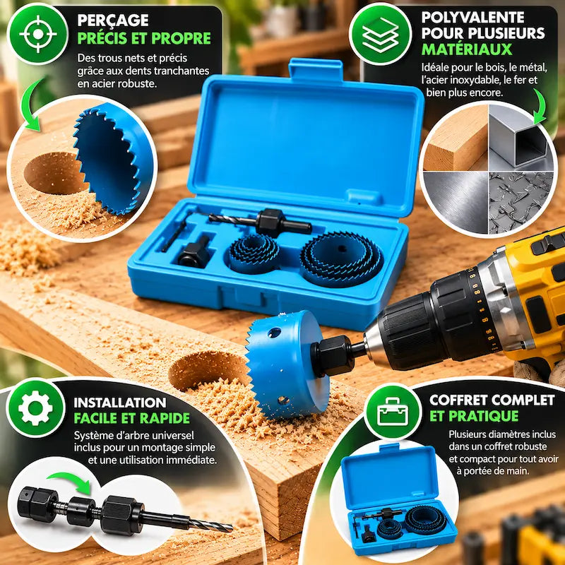 Coffret scie cloche bénéfices produit