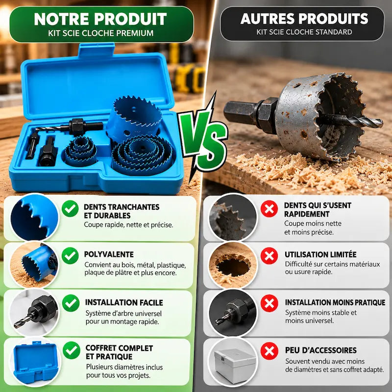 Coffret scie cloche comparatif produit