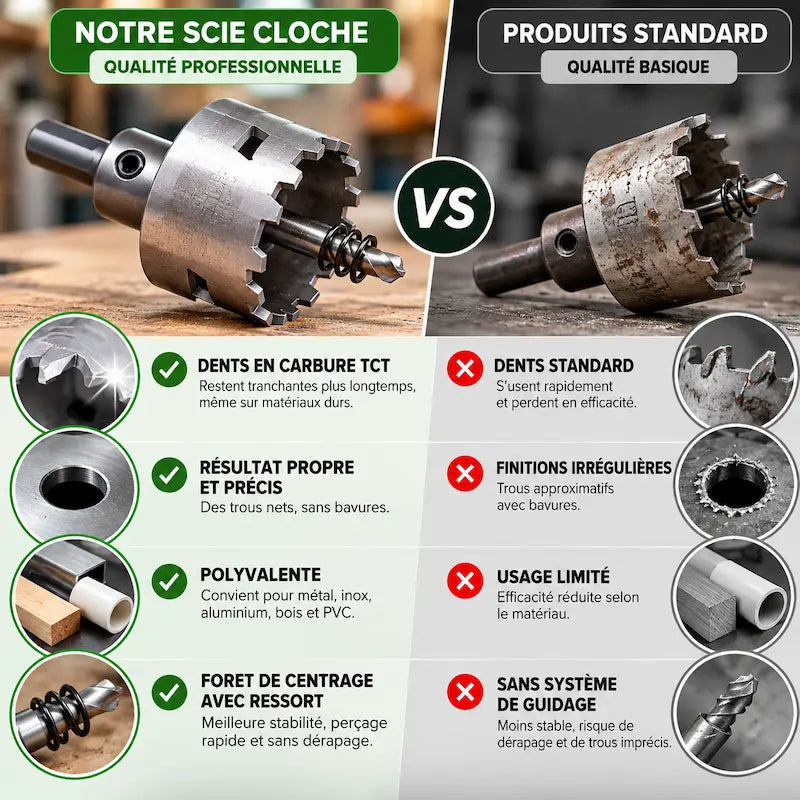 Comparatif scie cloche pour acier professionnelle