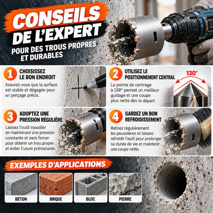 Conseils expert perçage scie cloche beton