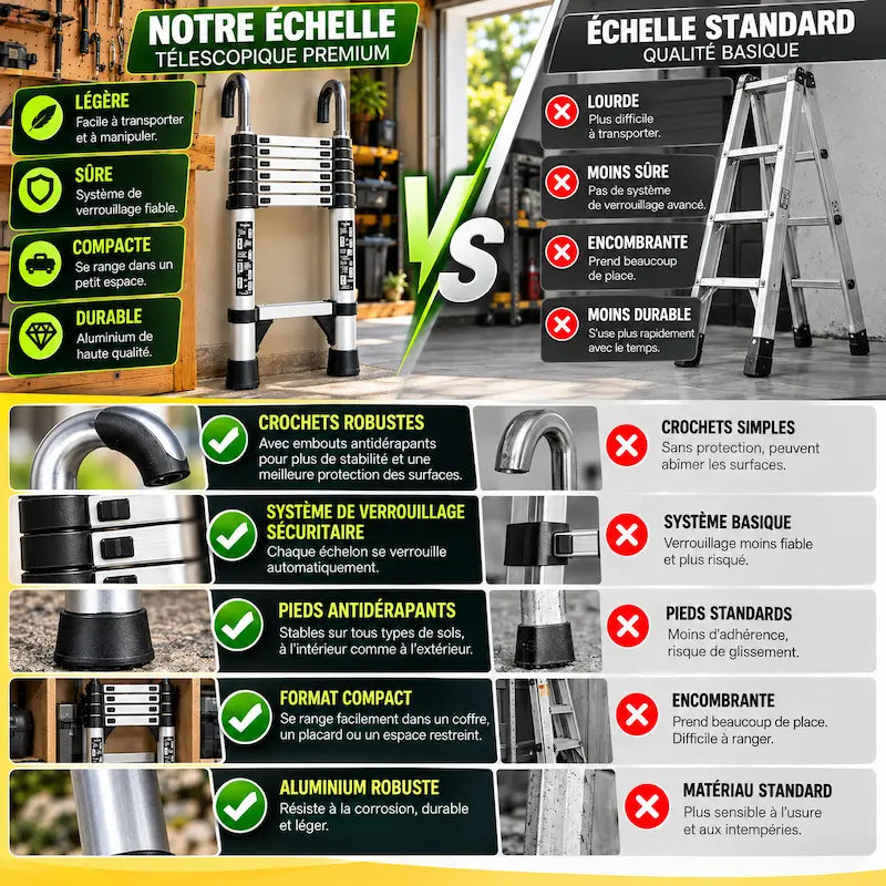 echelle telescopique premium versus standard