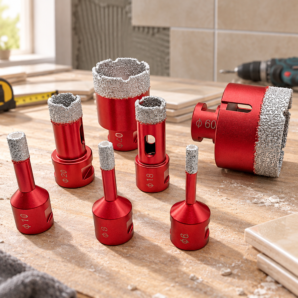 Ensemble foret diamant carrelage rouges dans cuisine