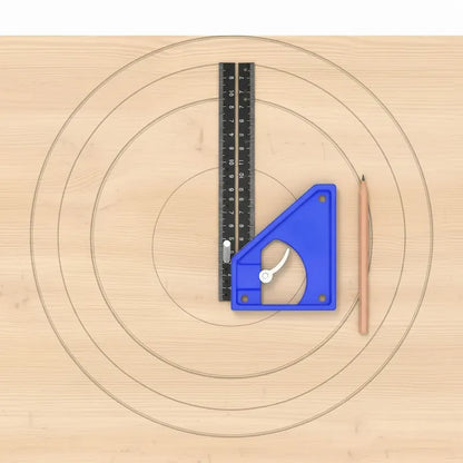 equerre d'angle pour mesures circulaire avec crayon