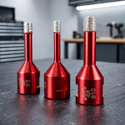 Foret diamant carrelage rouges sur établi