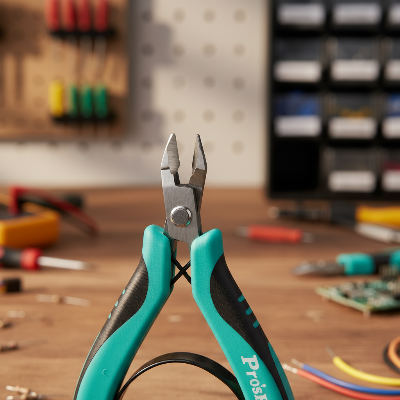 Gros plan sur pince coupante de précision dans atelier