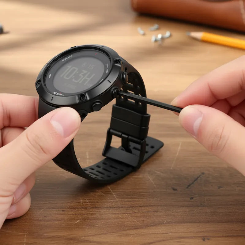 Homme répare montre avec cles allen
