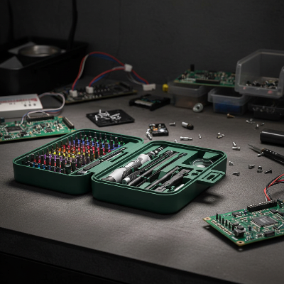 Kit tournevis de précision vert atelier électronique