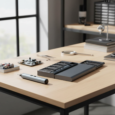 Kit tournevis dynamométrique sur table claire