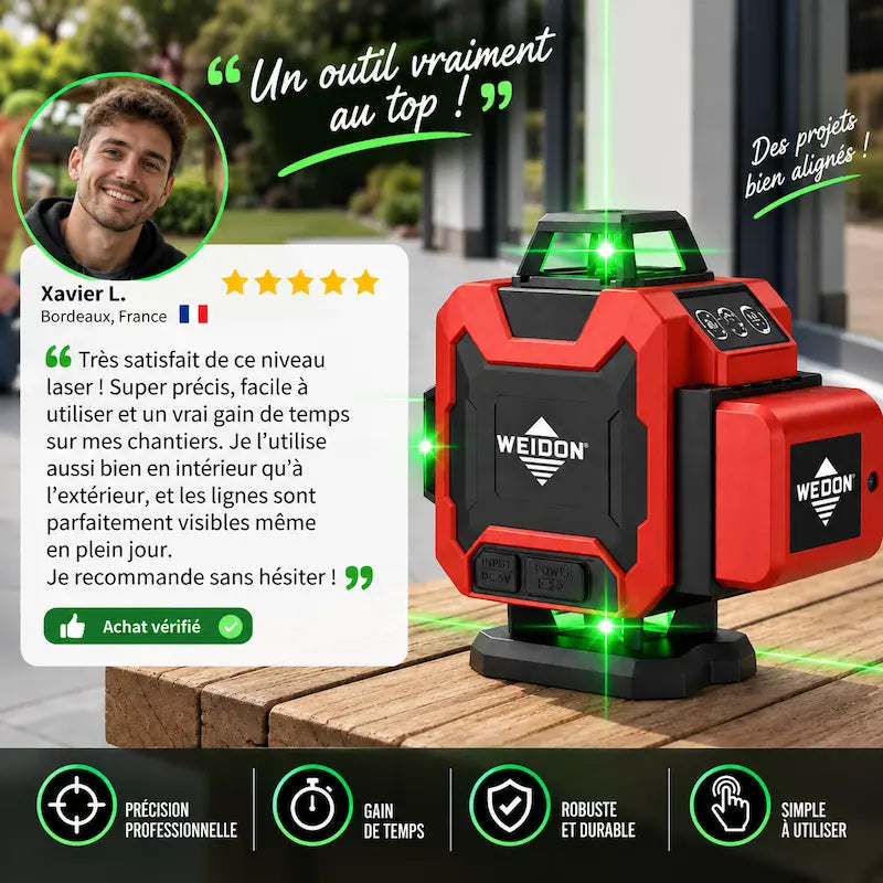 Niveau laser 360 avis client satisfait