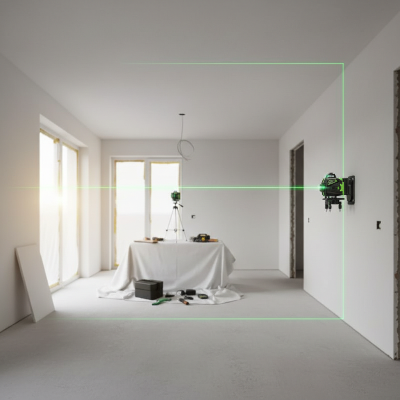 Niveau laser 360 sur fixation murale