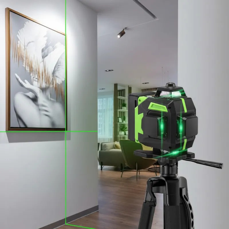 Niveau laser 360 sur trépied pour valider angle cadre