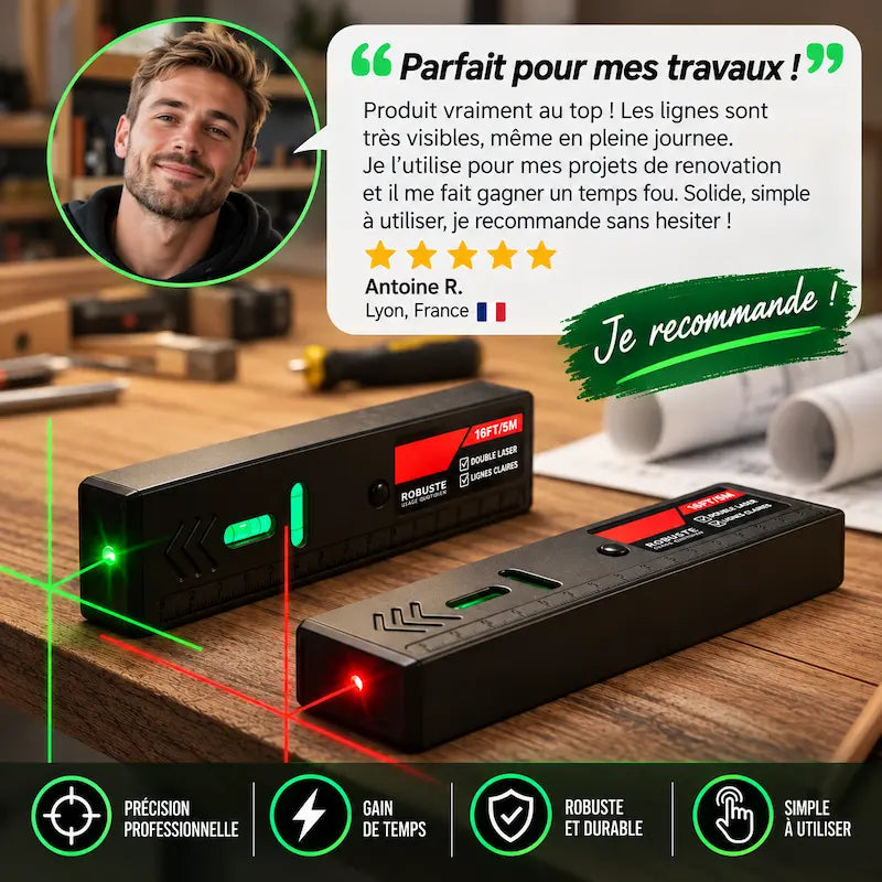 Niveau laser rechargeable avis client satisfait