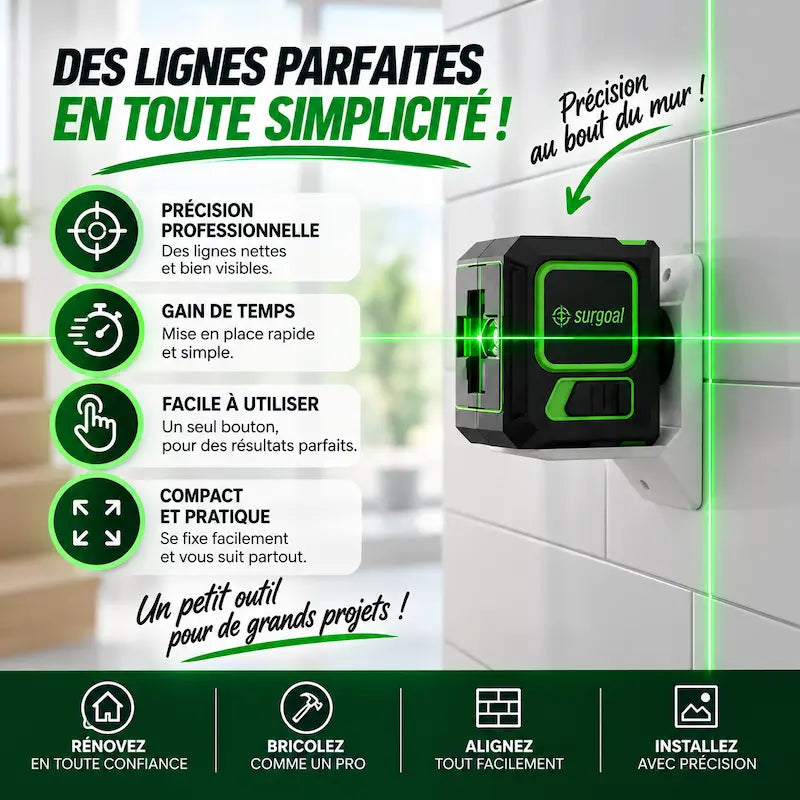 Niveau laser vert bénéfices du produit
