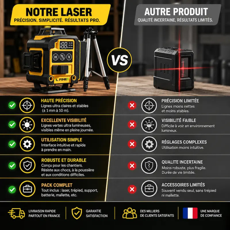 Niveaux laser 360 jaune comparable autres produits
