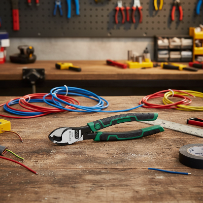 Pince coupe cable huit pouces sur établi