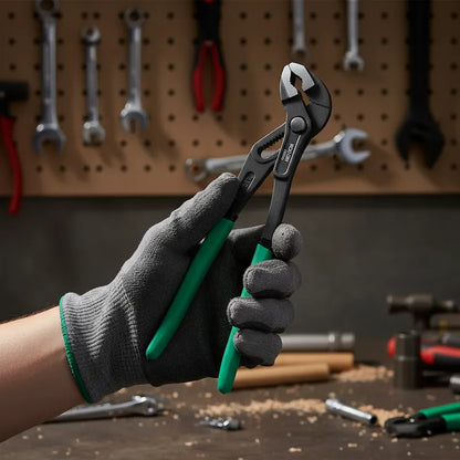 Pince pompe a eau entre les mains de bricoleur