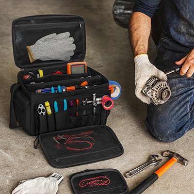 Sac à outils bien organisé