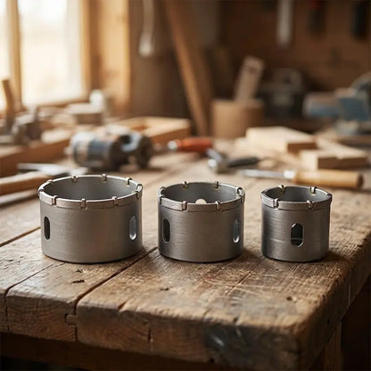 Scie cloche beton trio sur établi