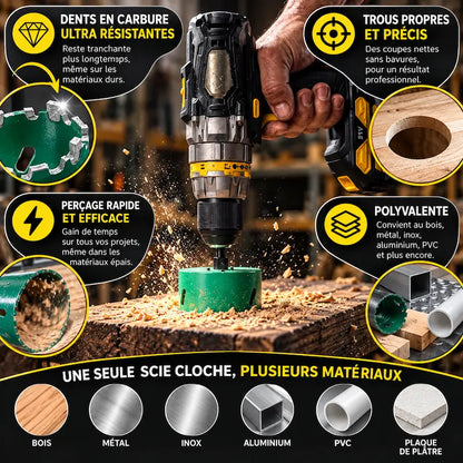 Scie cloche bois affiche bénéfices