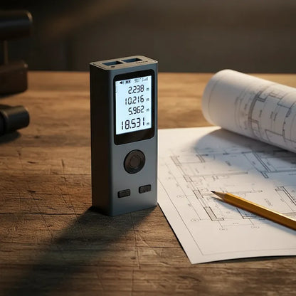 telemetre laser compact sur établi et plans