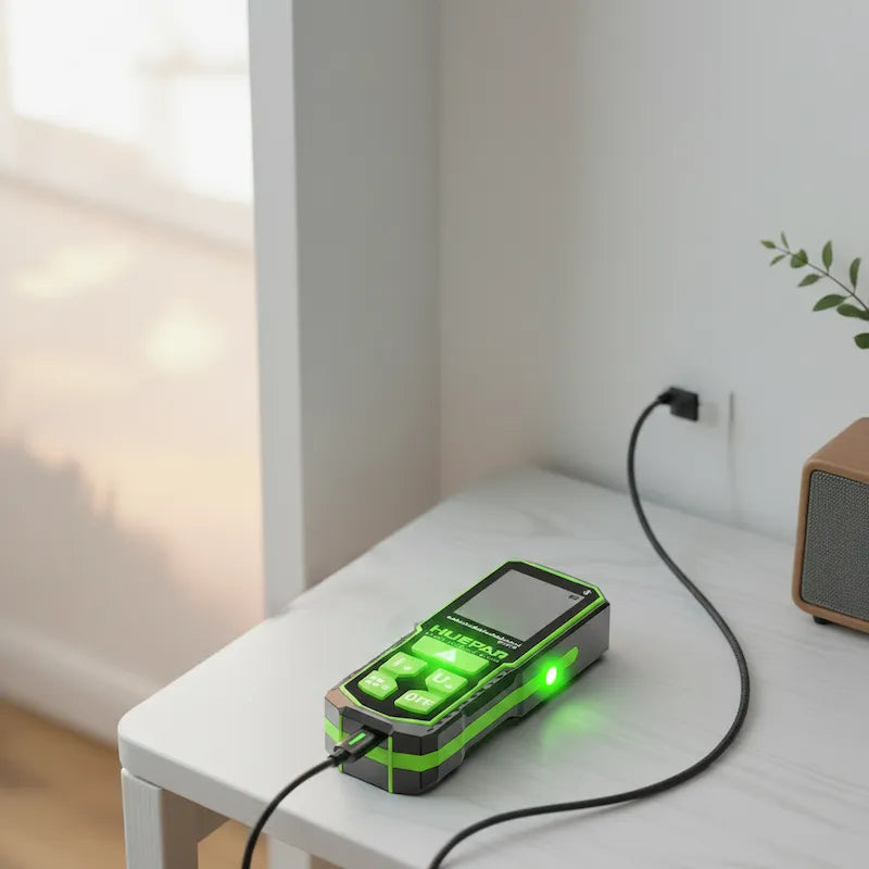 telemetre rechargeable sur table chevet