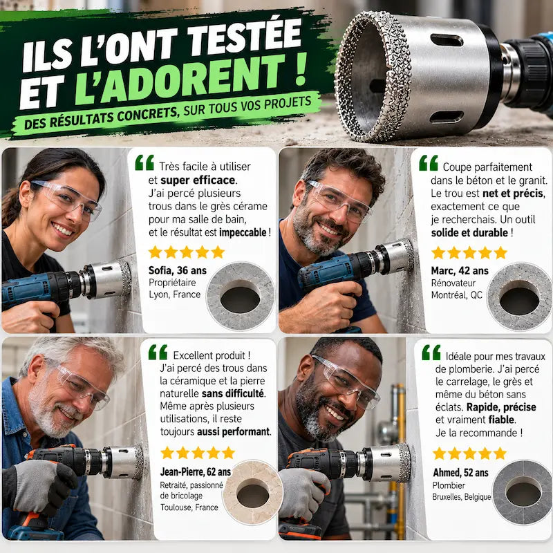 Témoignages perçage scie cloche diamant client satisfaits