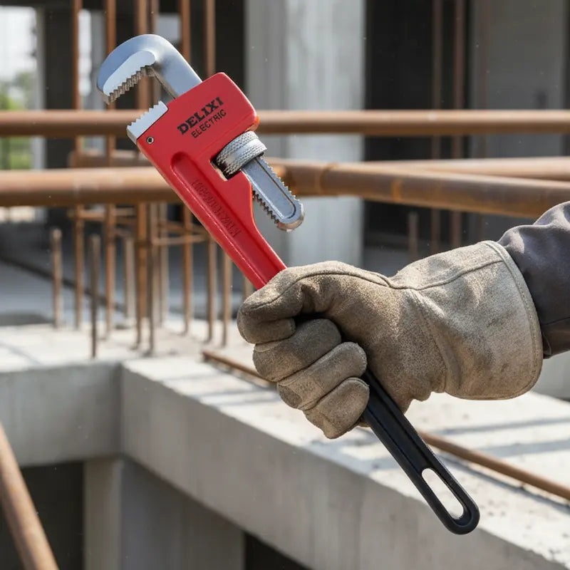Travailleur de chantier tient cle a griffe