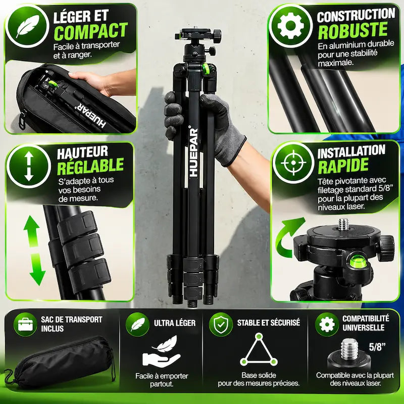 Trépied pour niveau laser compact robuste