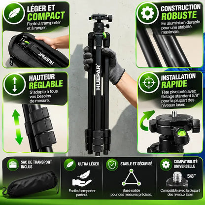 Trépied pour niveau laser compact robuste