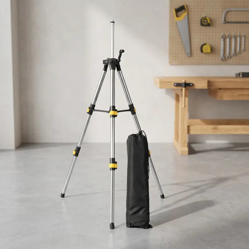 Trépied pour niveau laser dans atelier