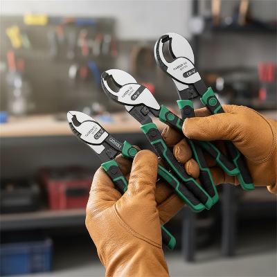Trois pince coupe cable entre les mains bricoleur